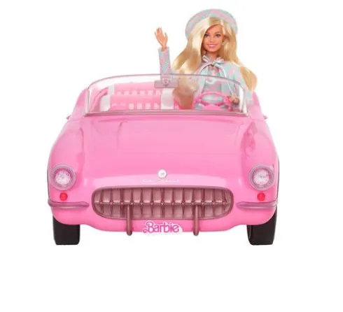 Barbie The Movie Vehículo Pink Corvette Convertible