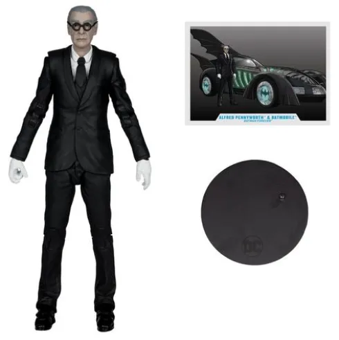 Batman Forever DC Multiverse Figura con Vehículo Alfred Pennyworth & Batmobile (Gold Label) 79 cm