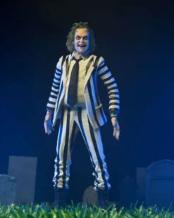 Beetlejuice 1988 Figura Beetlejuice Black and White Striped Suit 18 cm
