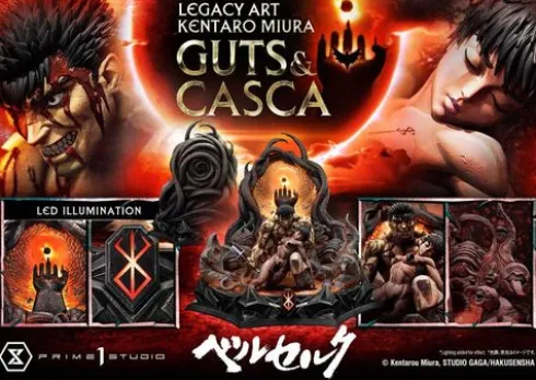 Berserk Estatua Legacy Art Kentaro Miura 1/4 Guts & Casca Bonus Version 72 cm