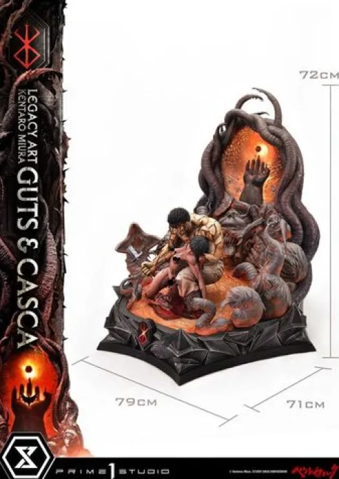 Berserk Estatua Legacy Art Kentaro Miura 1/4 Guts & Casca Bonus Version 72 cm
