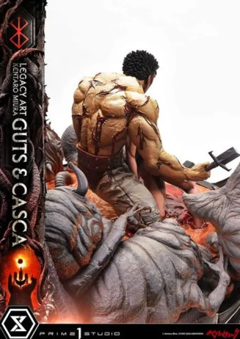 Berserk Estatua Legacy Art Kentaro Miura 1/4 Guts & Casca 72 cm