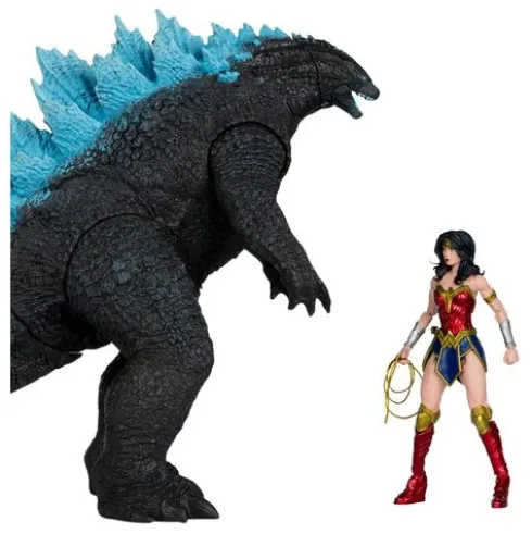 DC Justice League Monsterverse DC Multiverse Pack de 2 Figuras Wonder Woman Vs. Atomic Blast Godzilla 18 cm