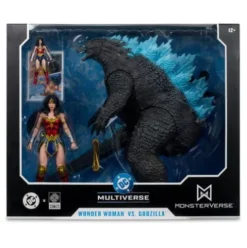DC Justice League Monsterverse DC Multiverse Pack de 2 Figuras Wonder Woman Vs. Atomic Blast Godzilla 18 cm