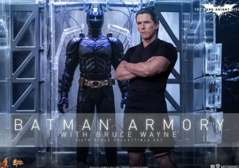 El caballero oscuro: La leyenda renace Figuras y Diorama Movie Masterpiece 1/6 Batman Armory with Bruce Wayne 30 cm