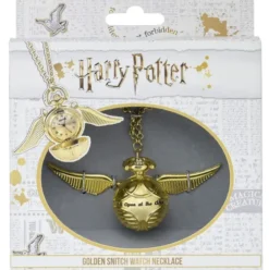 Harry Potter Collar con reloj Snitch dorada (chapado en oro)