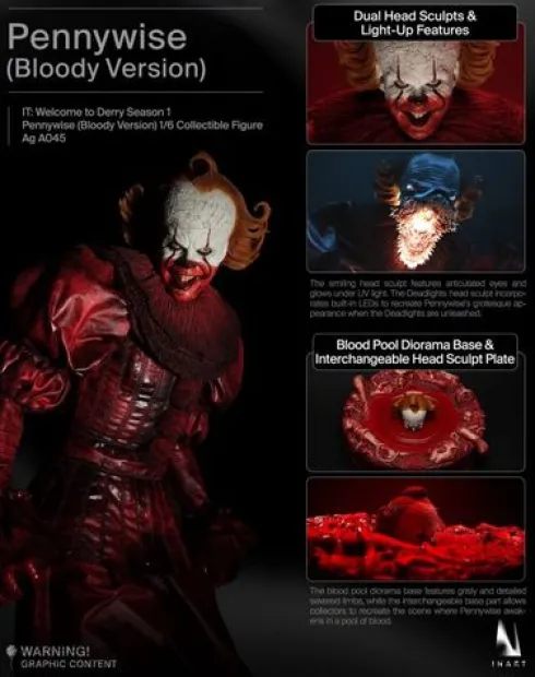 INART Figura 1/6 IT: Welcome to Derry Pennywise (Bloody Version)