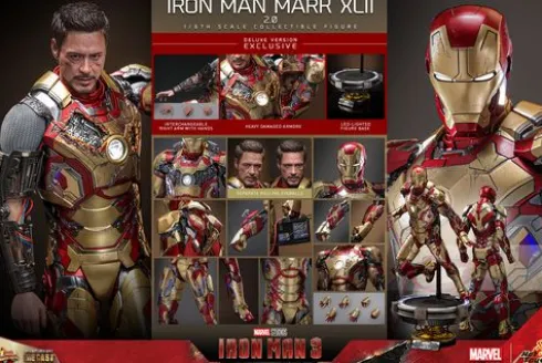 Iron Man 3 Figura Movie Masterpiece 1/6 Iron Man Mark XLII (2.0) Deluxe Version