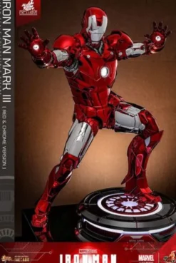 Iron Man Figura Movie Masterpiece Diecast 1/6 Iron Man Mark III (Red & Chrome Version) Hot Toys Exclusive 32 cm