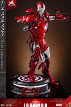 Iron Man Figura Movie Masterpiece Diecast 1/6 Iron Man Mark III (Red & Chrome Version) Hot Toys Exclusive 32 cm