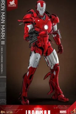 Iron Man Figura Movie Masterpiece Diecast 1/6 Iron Man Mark III (Red & Chrome Version) Hot Toys Exclusive 32 cm
