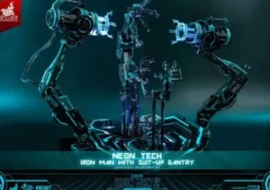 Iron Man 2 Figura 1/6 Neon Tech Iron Man with Suit-Up Gantry 32 cm