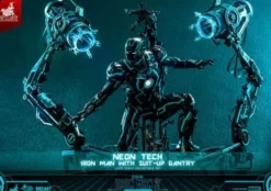 Iron Man 2 Figura 1/6 Neon Tech Iron Man with Suit-Up Gantry 32 cm