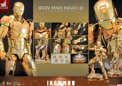 Iron Man Movie Masterpiece Diecast Action Figure 1/6 Iron Man Mark III (Golden & Copper Gold Version) Hot Toys Exclusive 33 cm