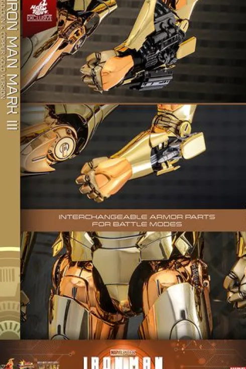 Iron Man Movie Masterpiece Diecast Action Figure 1/6 Iron Man Mark III (Golden & Copper Gold Version) Hot Toys Exclusive 33 cm