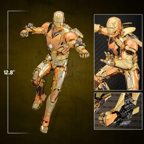 Iron Man Movie Masterpiece Diecast Action Figure 1/6 Iron Man Mark III (Golden & Copper Gold Version) Hot Toys Exclusive 33 cm