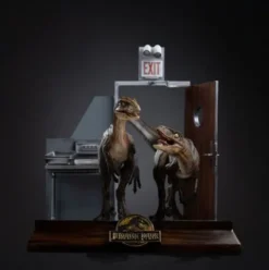 Jurassic Park Estatua 1/10 Art Scale Raptors at the Kitchen’s Door 28 cm