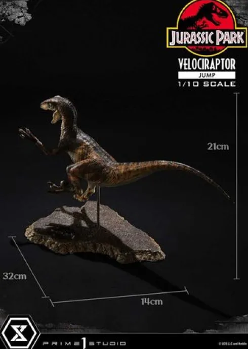 Jurassic Park Estatua Prime Collectibles 1/10 Velociraptor Jump 21 cm