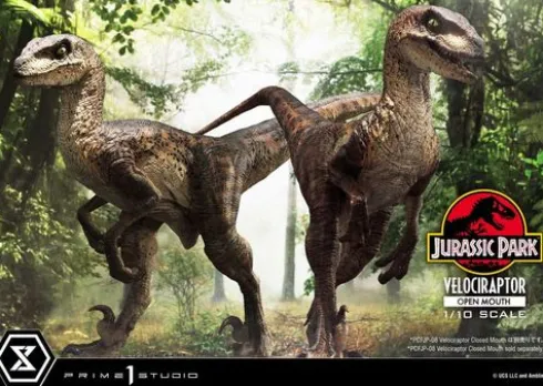 Jurassic Park Estatua Prime Collectibles 1/10 Velociraptor Open Mouth 19 cm