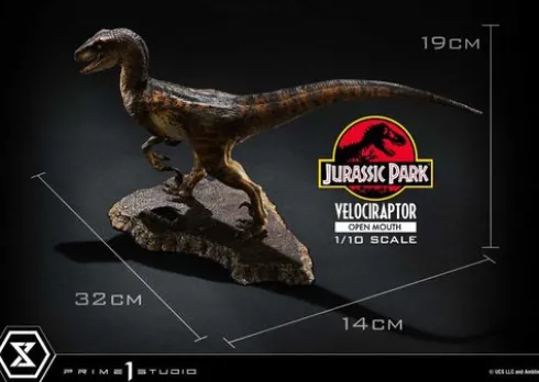Jurassic Park Estatua Prime Collectibles 1/10 Velociraptor Open Mouth 19 cm