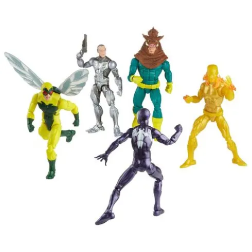 Marvel Legends Pack de 5 Figuras Spider-Man, Silvermane, Human Fly, Molten Man and Razorback