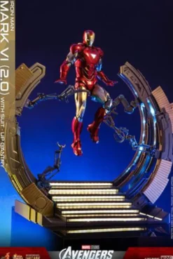 Marvel Los Vengadores Figura Movie Masterpiece Diecast 1/6 Iron Man Mark VI (2.0) with Suit-Up Gantry 32 cm