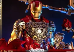 Marvel Los Vengadores Figura Movie Masterpiece Diecast 1/6 Iron Man Mark VI (2.0) with Suit-Up Gantry 32 cm