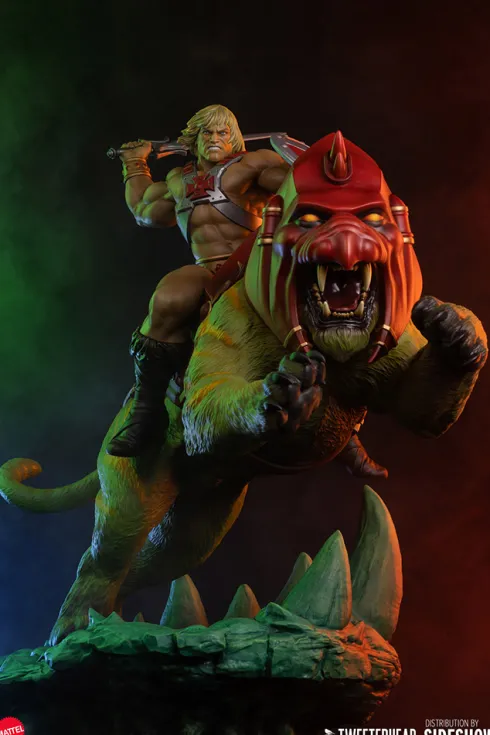 Masters of the Universe Estatua He-Man and Battle Cat Classic Deluxe 59 cm