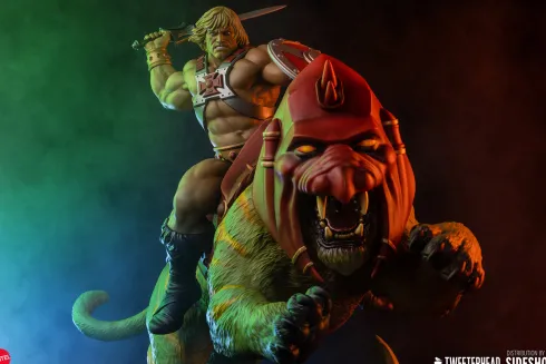 Masters of the Universe Estatua He-Man and Battle Cat Classic Deluxe 59 cm