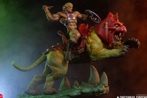 Masters of the Universe Estatua He-Man and Battle Cat Classic Deluxe 59 cm