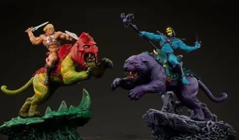 Masters of the Universe Estatua Skeletor & Panthor Classic Deluxe 62 cm