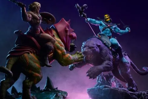 Masters of the Universe Estatua Skeletor & Panthor Classic Deluxe 62 cm