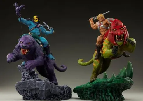 Masters of the Universe Estatua Skeletor & Panthor Classic Deluxe 62 cm