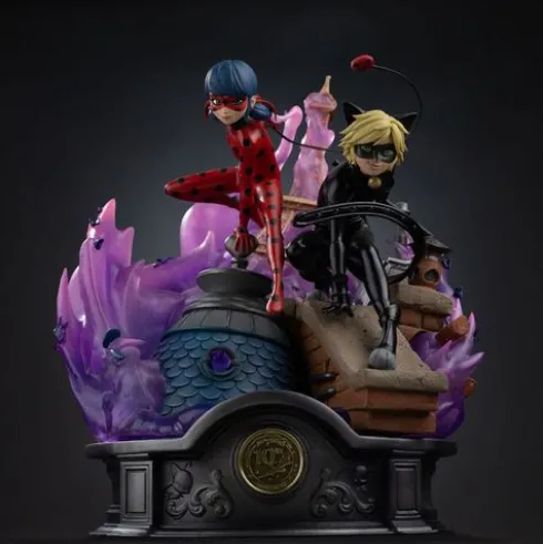 Miraculous Estatua 1/10 Deluxe Art Scale Lady Bug and Cat Noir Signed Edition 23 cm