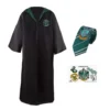 Pack Disfraz Túnica Mago Slytherin con corbata y 5 tatuajes Harry Potter