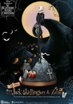 Pesadilla antes de Navidad Estatua Master Craft Jack Skellington & Zero 39 cm