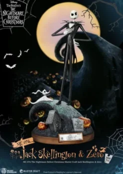 Pesadilla antes de Navidad Estatua Master Craft Jack Skellington & Zero 39 cm