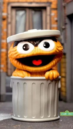 Sesame Street Figura Soft Vinyl FUN! FUN! Oscar the Grouch (Orange) 13 cm