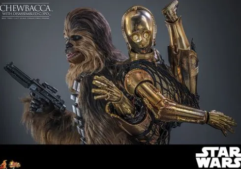 Star Wars: El Imperio Contraataca Figura Movie Masterpiece 1/6 Chewbacca con C-3PO desmontado