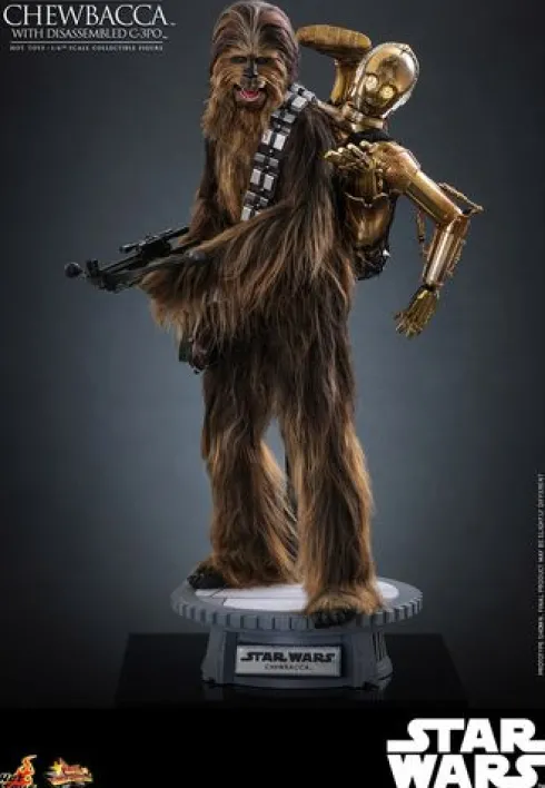 Star Wars: El Imperio Contraataca Figura Movie Masterpiece 1/6 Chewbacca con C-3PO desmontado