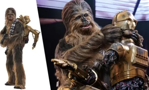 Star Wars: El Imperio Contraataca Figura Movie Masterpiece 1/6 Chewbacca con C-3PO desmontado