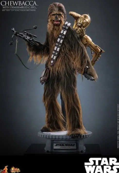 Star Wars: El Imperio Contraataca Figura Movie Masterpiece 1/6 Chewbacca con C-3PO desmontado