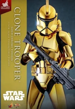 Star Wars Figura 1/6 Clone Trooper (Gold Chrome Version) Exclusive 30 cm