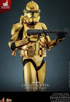 Star Wars Figura 1/6 Clone Trooper (Gold Chrome Version) Exclusive 30 cm