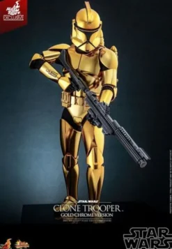 Star Wars Figura 1/6 Clone Trooper (Gold Chrome Version) Exclusive 30 cm