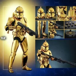 Star Wars Figura 1/6 Clone Trooper (Gold Chrome Version) Exclusive 30 cm