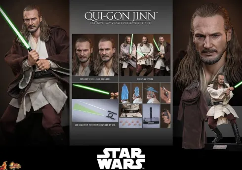 Star Wars: La Amenaza Fantasma Movie Masterpiece Figura 1/6 Qui-Gon Jinn (Artisan Edition) Hot Toys Exclusive 32 cm