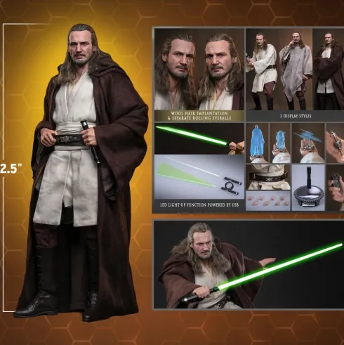 Star Wars: La Amenaza Fantasma Movie Masterpiece Figura 1/6 Qui-Gon Jinn (Artisan Edition) Hot Toys Exclusive 32 cm