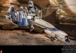 Star Wars The Clone Wars Figura 1/6 Heavy Weapons Clone Trooper & BARC Speeder with Sidecar 30 cm