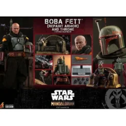 Star Wars The Mandalorian Figura 1/6 Boba Fett (Repaint Armor) and Throne 30 cm Hot Toys
